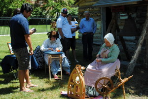 Spinning and sewing demos